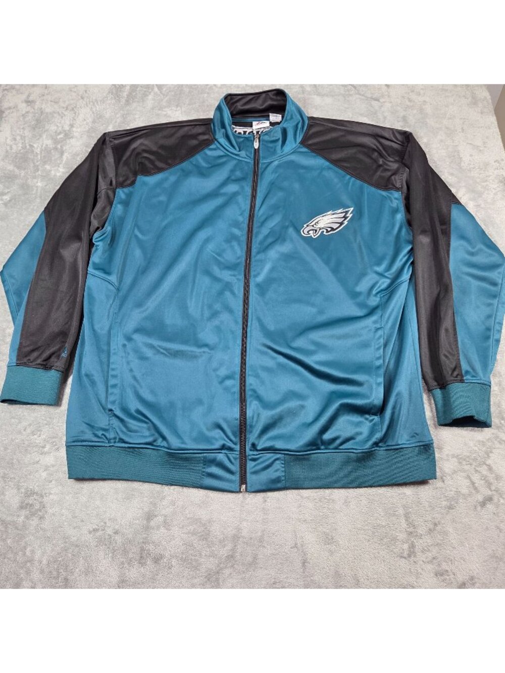 Philadelphia Eagles Track Jacket Mens 4XT Green Majestic Full Zip Embroidered